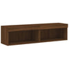 TV-tasot LED-valoilla 2 kpl ruskea tammi 60x30x30 cm