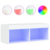 TV-taso LED-valoilla valkoinen 80x30x30 cm