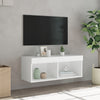 TV-taso LED-valoilla valkoinen 80x30x30 cm