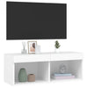 TV-taso LED-valoilla valkoinen 80x30x30 cm
