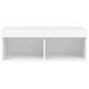 TV-taso LED-valoilla valkoinen 80x30x30 cm