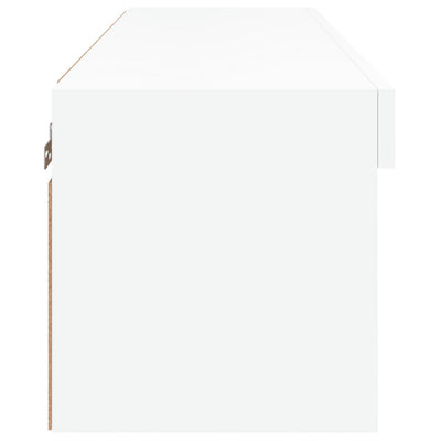 TV-taso LED-valoilla valkoinen 80x30x30 cm