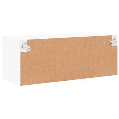 TV-taso LED-valoilla valkoinen 80x30x30 cm