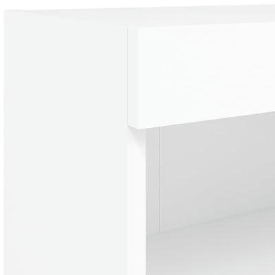 TV-taso LED-valoilla valkoinen 80x30x30 cm