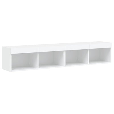 TV-tasot LED-valoilla 2 kpl valkoinen 80x30x30 cm