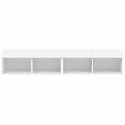 TV-tasot LED-valoilla 2 kpl valkoinen 80x30x30 cm