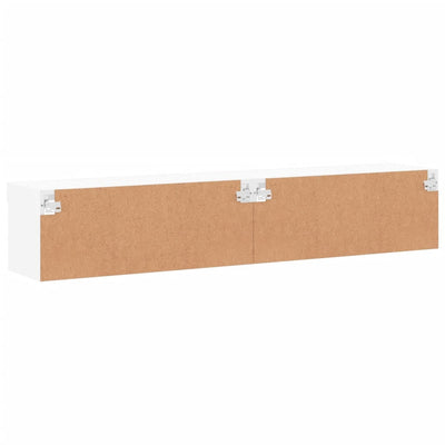 TV-tasot LED-valoilla 2 kpl valkoinen 80x30x30 cm