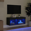 TV-taso LED-valoilla musta 80x30x30 cm