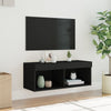 TV-taso LED-valoilla musta 80x30x30 cm