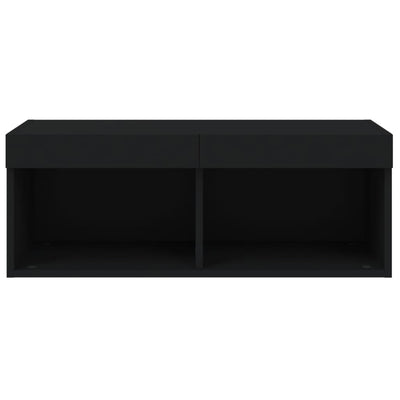 TV-taso LED-valoilla musta 80x30x30 cm