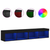 TV-tasot LED-valoilla 2 kpl musta 80x30x30 cm