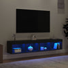 TV-tasot LED-valoilla 2 kpl musta 80x30x30 cm