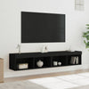 TV-tasot LED-valoilla 2 kpl musta 80x30x30 cm