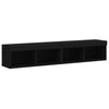 TV-tasot LED-valoilla 2 kpl musta 80x30x30 cm