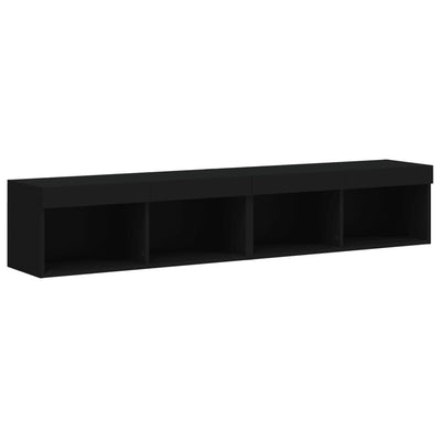 TV-tasot LED-valoilla 2 kpl musta 80x30x30 cm