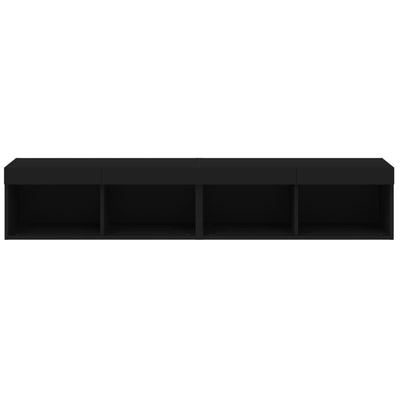 TV-tasot LED-valoilla 2 kpl musta 80x30x30 cm