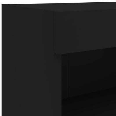 TV-tasot LED-valoilla 2 kpl musta 80x30x30 cm