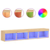 TV-tasot LED-valoilla 2 kpl Sonoma-tammi 80x30x30 cm