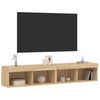 TV-tasot LED-valoilla 2 kpl Sonoma-tammi 80x30x30 cm
