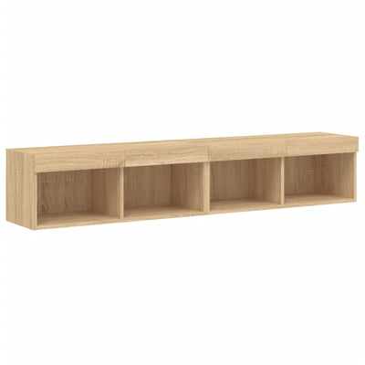 TV-tasot LED-valoilla 2 kpl Sonoma-tammi 80x30x30 cm