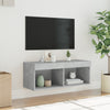 TV-taso LED-valoilla betoninharmaa 80x30x30 cm