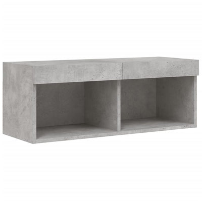 TV-taso LED-valoilla betoninharmaa 80x30x30 cm