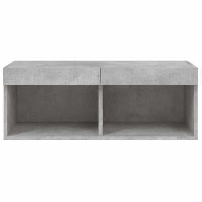 TV-taso LED-valoilla betoninharmaa 80x30x30 cm