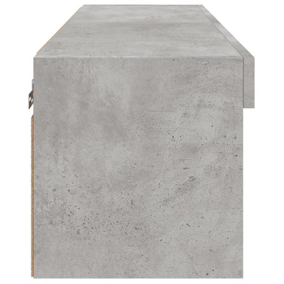TV-taso LED-valoilla betoninharmaa 80x30x30 cm
