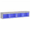 TV-tasot LED-valoilla 2 kpl betoninharmaa 80x30x30 cm