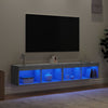 TV-tasot LED-valoilla 2 kpl betoninharmaa 80x30x30 cm