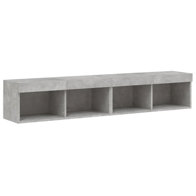 TV-tasot LED-valoilla 2 kpl betoninharmaa 80x30x30 cm