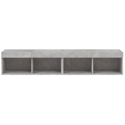 TV-tasot LED-valoilla 2 kpl betoninharmaa 80x30x30 cm