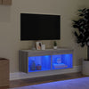 TV-taso LED-valoilla harmaa Sonoma 80x30x30 cm