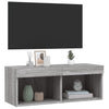 TV-taso LED-valoilla harmaa Sonoma 80x30x30 cm