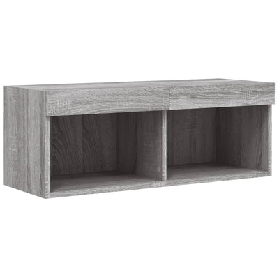 TV-taso LED-valoilla harmaa Sonoma 80x30x30 cm