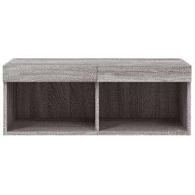 TV-taso LED-valoilla harmaa Sonoma 80x30x30 cm