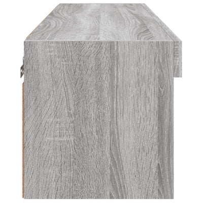 TV-taso LED-valoilla harmaa Sonoma 80x30x30 cm