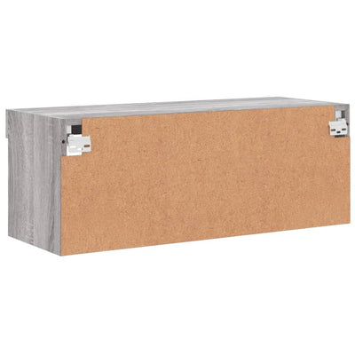 TV-taso LED-valoilla harmaa Sonoma 80x30x30 cm