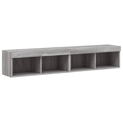 TV-tasot LED-valoilla 2 kpl harmaa Sonoma 80x30x30 cm
