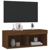TV-taso LED-valoilla ruskea tammi 80x30x30 cm
