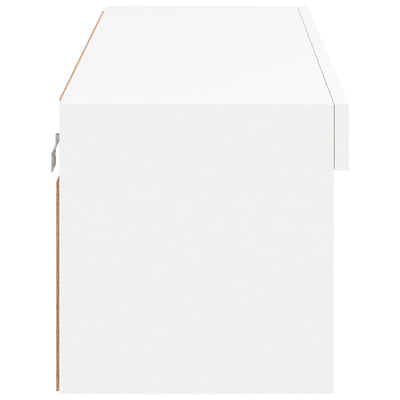 TV-taso LED-valoilla valkoinen 100x30x30 cm