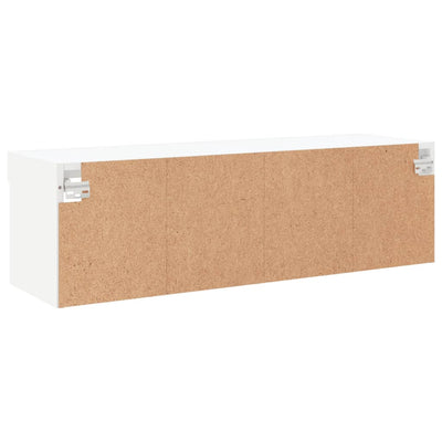 TV-taso LED-valoilla valkoinen 100x30x30 cm