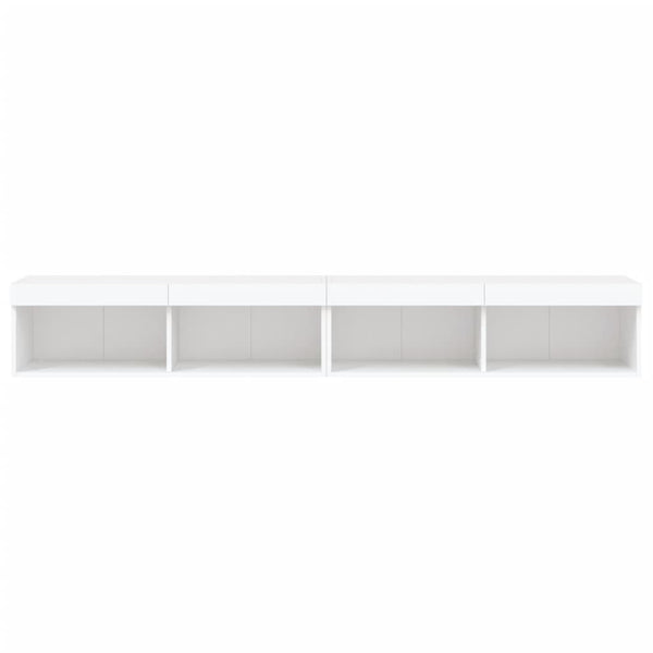TV-tasot LED-valoilla 2 kpl valkoinen 100x30x30 cm