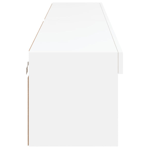 TV-tasot LED-valoilla 2 kpl valkoinen 100x30x30 cm