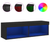 TV-taso LED-valoilla musta 100x30x30 cm