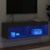 TV-taso LED-valoilla musta 100x30x30 cm