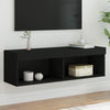 TV-taso LED-valoilla musta 100x30x30 cm