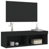 TV-taso LED-valoilla musta 100x30x30 cm
