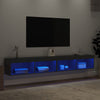 TV-tasot LED-valoilla 2 kpl musta 100x30x30 cm