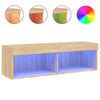 TV-taso LED-valoilla Sonoma-tammi 100x30x30 cm